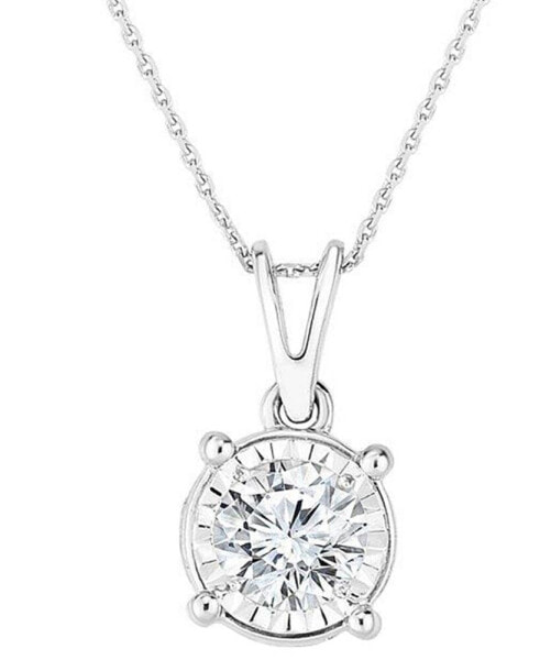 TruMiracle diamond Solitaire 18" Pendant Necklace (5/8 ct. t.w.) in 14k White Gold