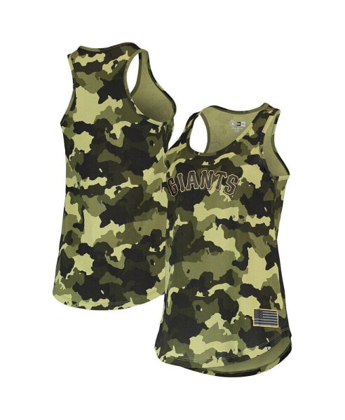 Women's Green San Francisco Giants 2022 MLB Armed Forces Day Camo Racerback Tank Top