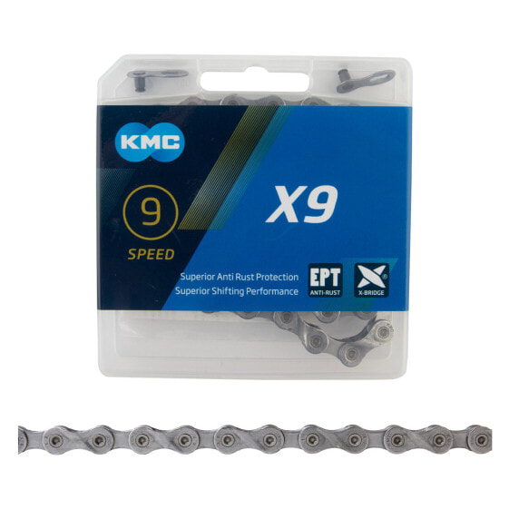 KMC X9 EPT Chain - 9-Speed, 116 Links, Gray