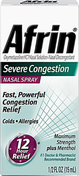 Afrin 12 Hour Relief Severe Congestion Назальный раствор оксиметазолина гидрохлорида - противозастойное средство для носа 15 мл