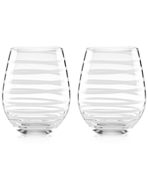 Charlotte Street Collection 2-Pc. Stemless Wine Glasses Set