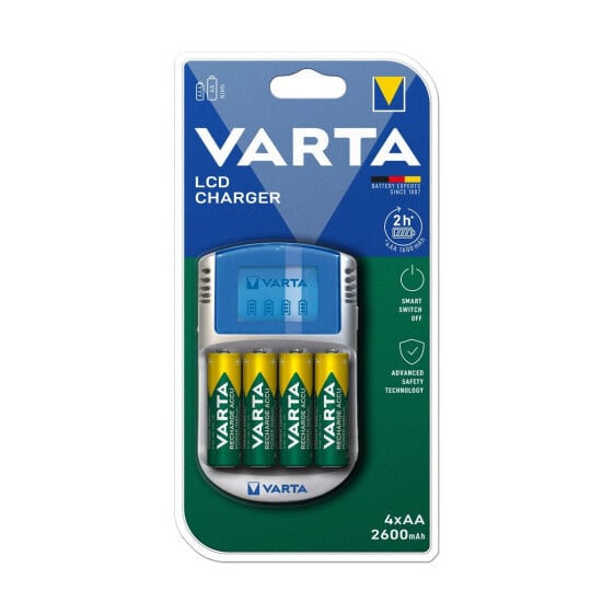 Charger + Rechargeable Batteries Varta -POWERLCD (1 Unit)