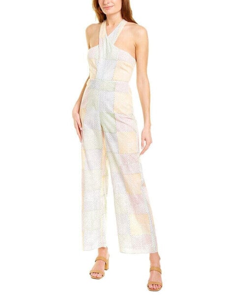 Ash & Eden Sarah Halter Neck Jumpsuit Women's White M