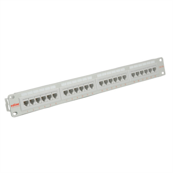 ROLINE Cat.5e 19" Patch Panel - 24 Ports - UTP light grey