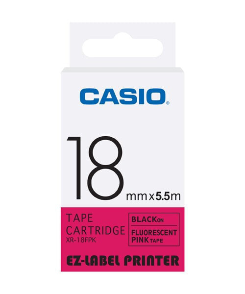Casio XR-18FPK - Black on red - 1.8 cm - 5.5 m