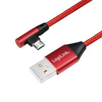 LogiLink CU0150 - 1 m - USB A - Micro-USB B - USB 2.0 - 480 Mbit/s - Black - Red
