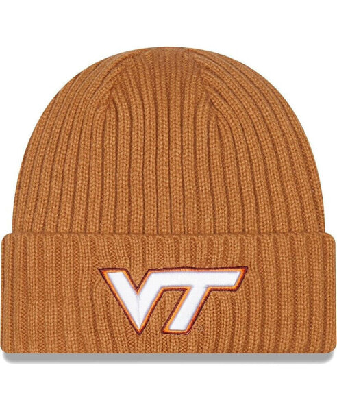 Шапка вязаная для мужчин New Era Virginia Tech Hokies Light Brown Classic Core