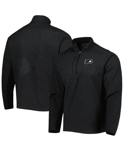 Куртка квартала с Мужчины Antigua Heathered черного цвета Philadelphia Flyers.