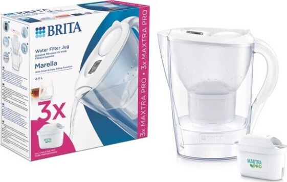 Dzbanek filtrujący Brita Marella + 3 filtry MAXTRA PRO Pure Performance biały