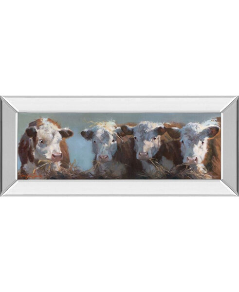 Little Bull and The Babes by Carolyne Hawley Mirror Framed Print Wall Art - 18" x 42"