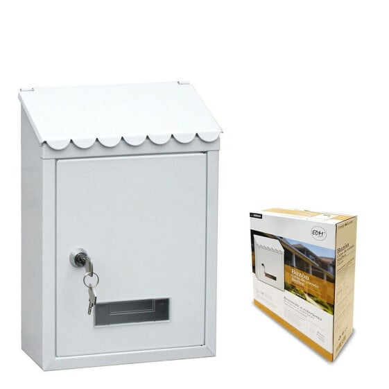 Почтовый ящик стандартный EDM Стальный Белый (21 x 6 x 30 см)