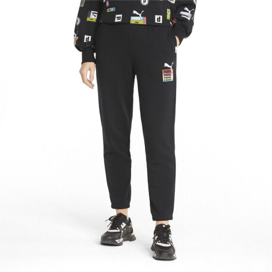 Puma Brand Love Sweatpants Womens Black Casual Athletic Bottoms 534353-01