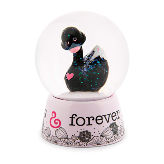 Фигурка NICI Glitter Globe Swan Black из серии Glitter Globe (Блестящий шар)