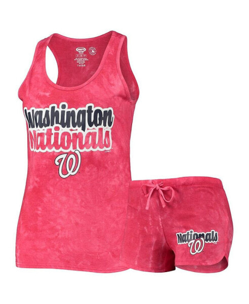 Women's Red Washington Nationals Billboard Racerback Tank Top and Shorts Set