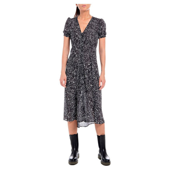 REPLAY W9609.000.73968 Short Sleeve Midi Dress