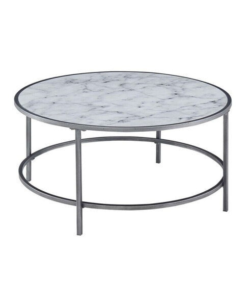 Gold Coast Faux Marble Round Coffee Table