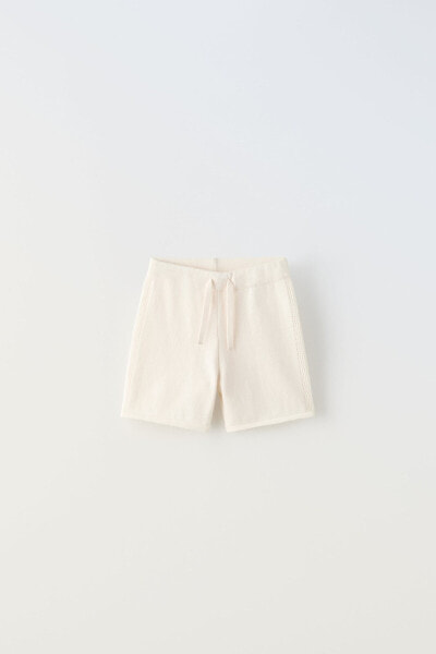 Embroidered knit bermuda shorts