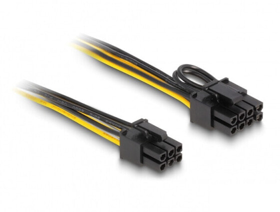 Delock 83004 - 0.5 m - PCI-E (6-pin) - 2 x PCI-E(6+2 pin) - Male - Male - Straight
