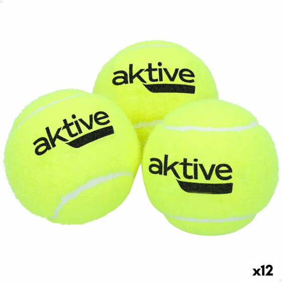 Теннисные мячи Aktive 3 предмета жёлтый 12 штук