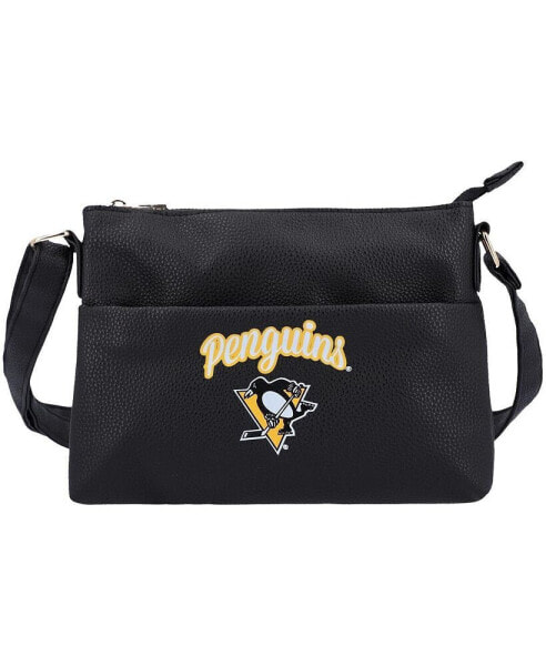 Women's Pittsburgh Penguins Logo Script Crossbody Handbag