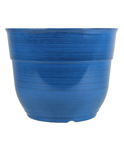 Плантер пластиковый увеличенный Garden Elements глазурованный темно-синий 15 дюймов