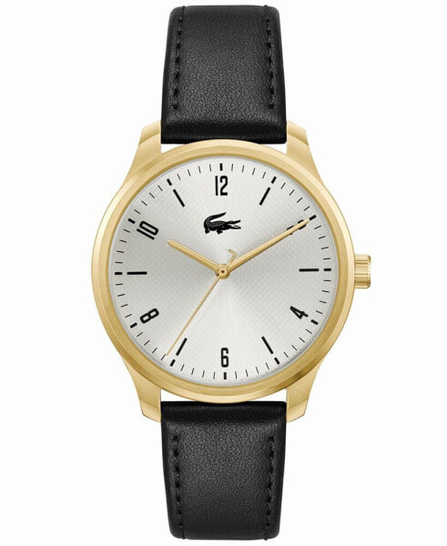 Часы и аксессуары Lacoste мужские наручные часы с кожаным ремешком Lisbon кварцевые 42 мм черные