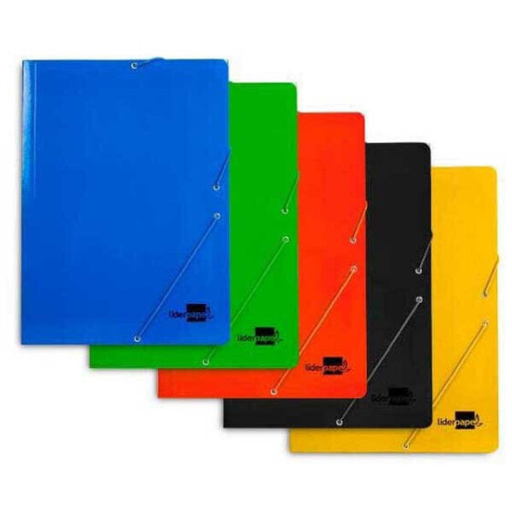 LIDERPAPEL Folder with rubber folio 3 flaps cg57 assorted laminated cardboard