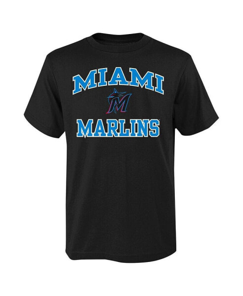 Big Boys Black Miami Marlins Heart & Soul T-shirt