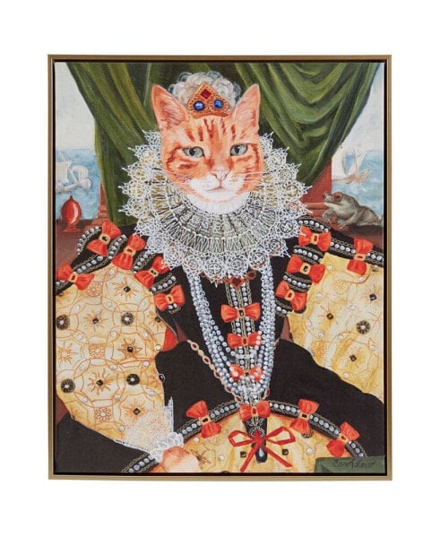Pet Portrait Kitty Queen Belle Framed Canvas Wall Art