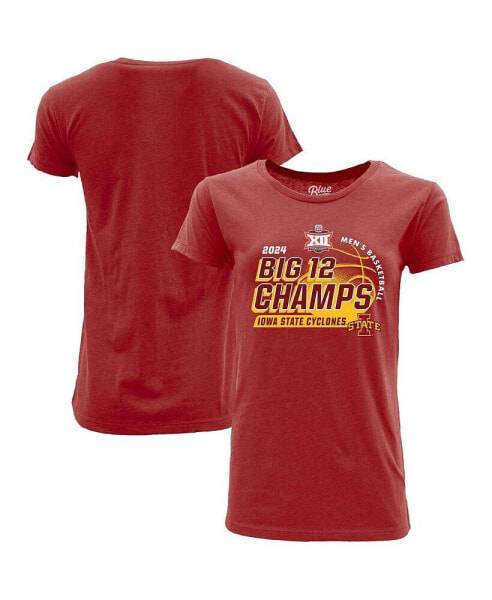 Women's Cardinal Iowa State Cyclones 2024 Big 12 Men's Basketball Conference Tournament Champions Locker Room T-Shirt