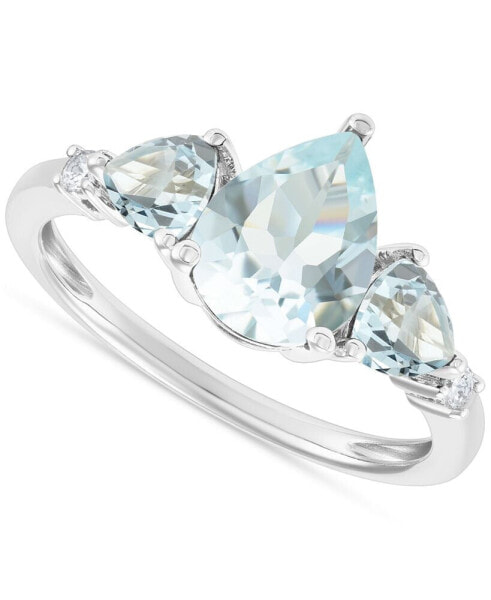 Aquamarine (1-7/8 ct. t.w.) & Diamond (1/20 ct. t.w.) Ring in 14k White Gold