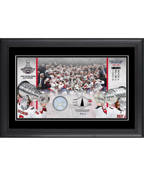 Washington Capitals 2018 Stanley Cup Champions Framed 10" x 18" Collage Second Edition with a Piece of Game-Used Puck & Net - Limited Edition of 500