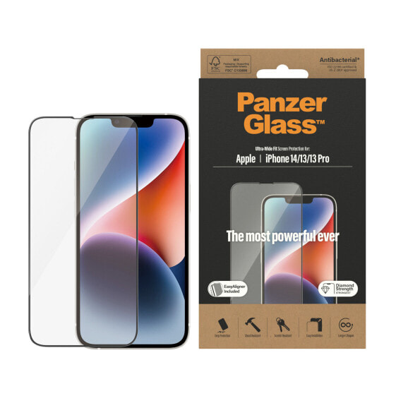 PanzerGlass ™ Screen Protector Apple iPhone 14 | 13 | 13 Pro | Ultra-Wide Fit w. EasyAligner - Apple - Apple - iPhone 14 - Apple - iPhone 13 - Apple - iPhone 13 Pro - Dry application - Scratch resistant - Shock resistant - Anti-bacterial - Transparent - 1 pc(s)