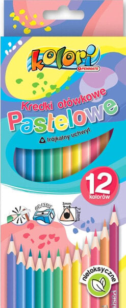 Tadeo Trading Kredki ołówkowe trójkątne PENMATE Kolori Premium pastelowe 12 kolorów+