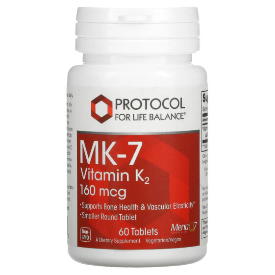 Витамин К2 Protocol For Life Balance MK-7, 160 мкг, 60 таблеток