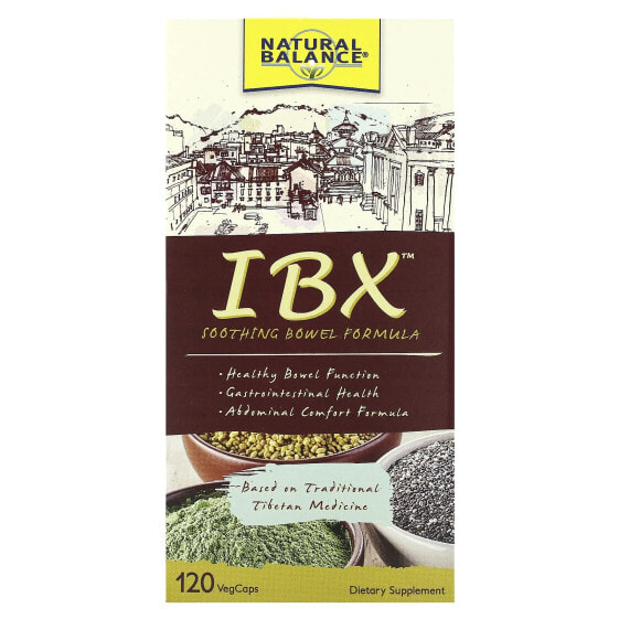 Травяное средство для успокоения кишечника Natural Balance IBX, 120 капсул вегетарианских