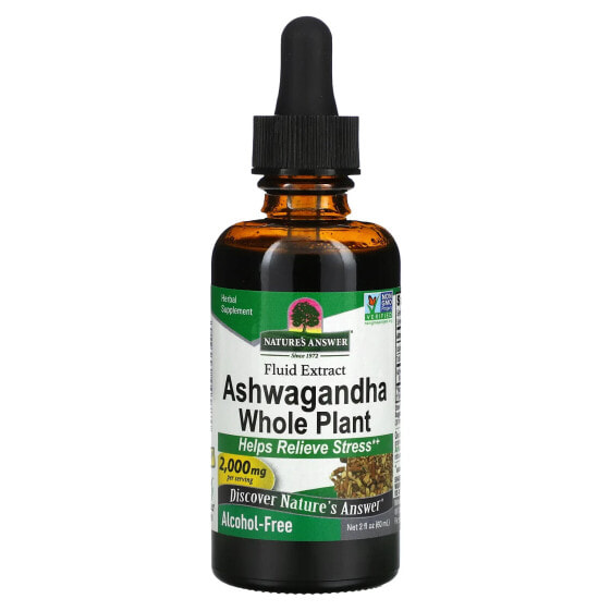 Ashwagandha Root, Fluid Extract, Alcohol-Free, 2,000 mg, 2 fl oz (60 ml)
