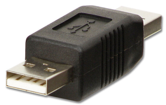Lindy USB Adapter, USB A Male to A Male Gender Changer, USB A, USB A, Black