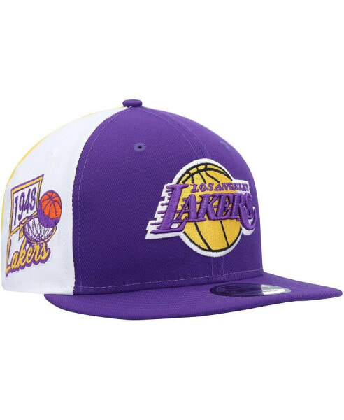 Men's Purple Los Angeles Lakers Pop Panels 9FIFTY Snapback Hat