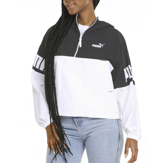 Puma Power Zip Windbreaker Womens Black Casual Athletic Outerwear 847490-01