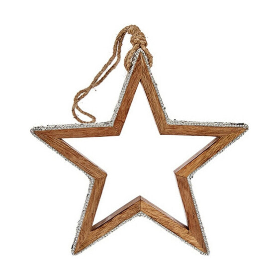Новогоднее украшение Звезда Пурпурин Силуэт 23 x 2,5 x 40 cm Серебристый Деревянный