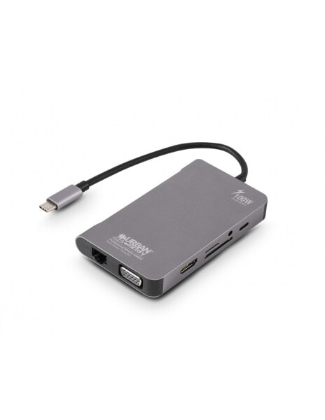 TCM16UF - Wired - USB 3.2 Gen 1 (3.1 Gen 1) Type-C - 96 W - 3.5 mm - 10,100,1000 Mbit/s - Grey