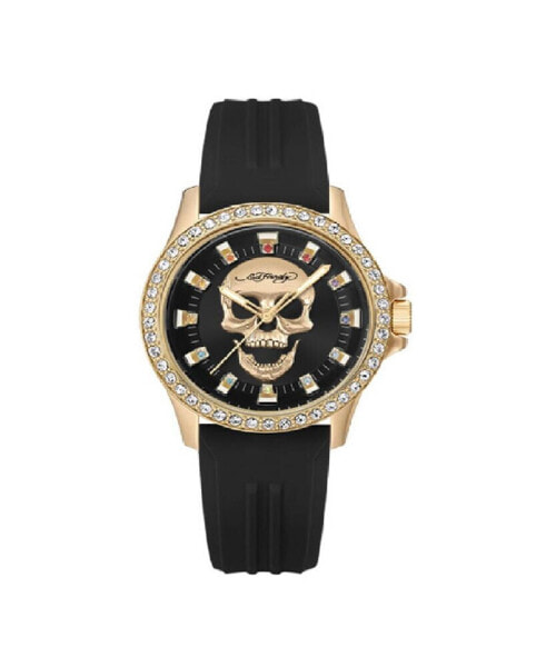 Часы и аксессуары Ed Hardy женские кварцевые черные матовые наручные часы с силиконовым ремешком 38 мм
