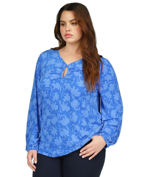 Plus Size Keyhole V-Neck Top