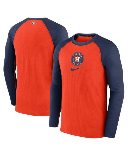Men's Orange Houston Astros Authentic Collection Game Raglan Performance Long Sleeve T-shirt