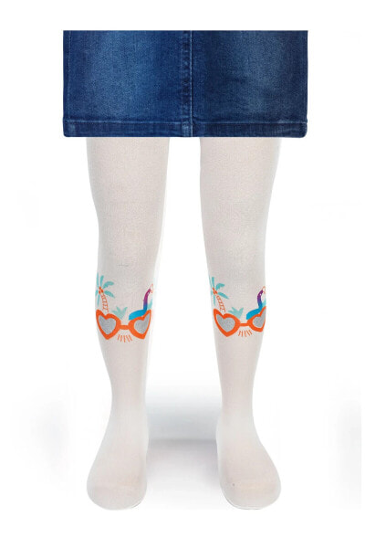 Kız Çocuk Külotlu Çorap 2-12 Yaş Ekru
