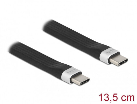 Разъем Delock 85770 - 0,135 м - USB C - USB C - USB 3.2 Gen 2 (3.1 Gen 2) - 10000 Мбит/с - черный