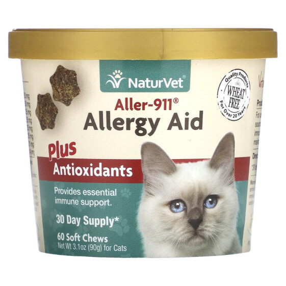 Aller-911, Allergy Aid + Antioxidants, For Cats, 60 Soft Chews, 3.1 oz (90 g)