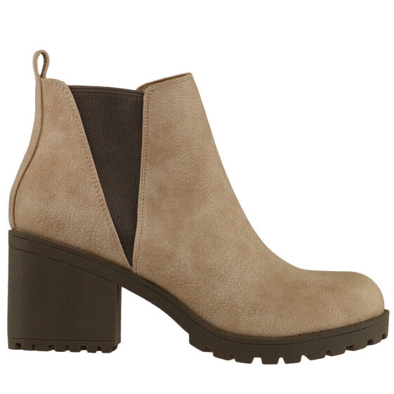 Dirty Laundry Lisbon Round Toe Chelsea Platform Booties Womens Beige Casual Boot