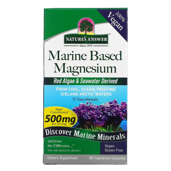 Marine Based Magnesium, 500 mg, 90 Vegetarian Capsules (250 mg per Capsule)